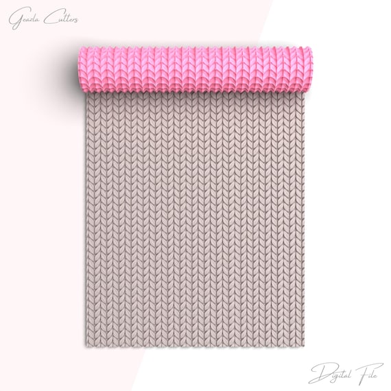 Knitted Sweater Texture Roller For Polymer Clay, Knit Clay Texture Rolling Pin, Polymer Clay Tool, Printable, Digital STL File, No: 1467