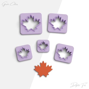 Fall Leaf Clay Cutter, Autumn Polymer Clay Cutter, Earring Cutters, 2 Cutter Version, 5 Sizes Included, Digital STL File, No: 598