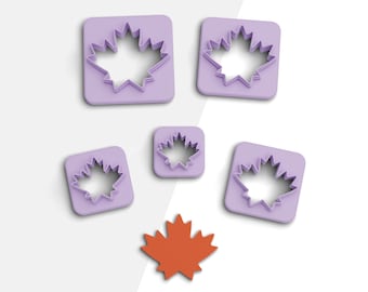 Fall Leaf Clay Cutter, Autumn Polymer Clay Cutter, Earring Cutters, 2 Cutter Version, 5 Sizes Included, Digital STL File, No: 598