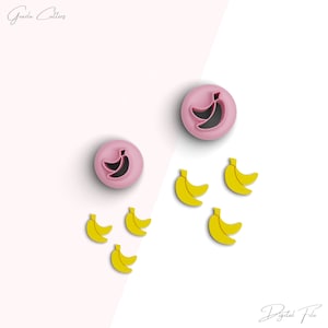 Banana Stud Clay Cutter, Fruit Polymer Clay Cutter, Mini Clay Cutters, Earring Clay Cutters, 2 Sizes Included, Digital STL File, No: 151