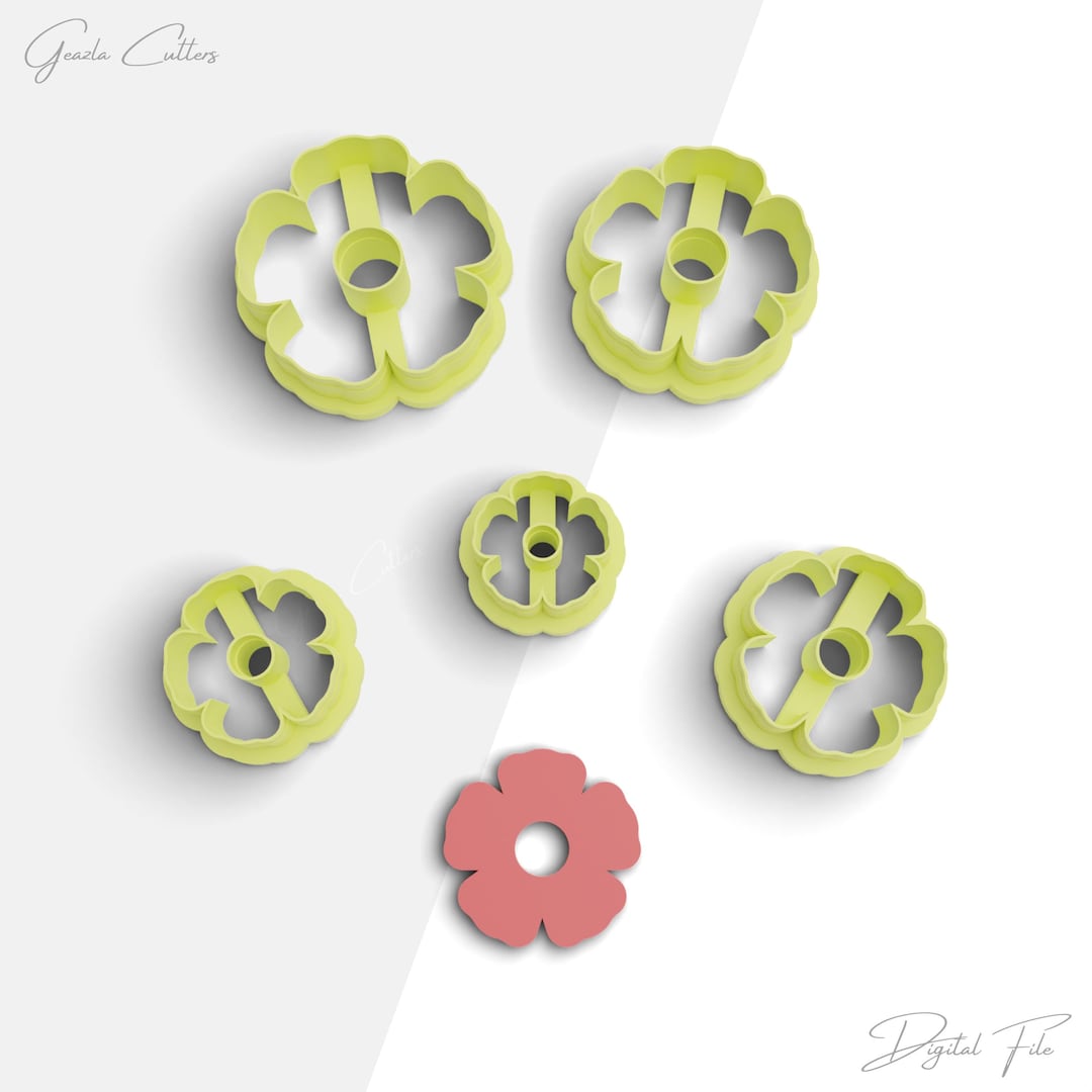 Emporte-pièce Fleur D'hibiscus Imprimé 3D En PLA - 8 X 7,4 X 1 Cm, Blanc, Neuf