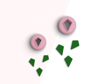 Kite Stud Clay Cutter, Basic Shape Mini Polymer Clay Cutters, Geometric Earring Cutter, 2 Sizes Included, Digital STL File, No: 390