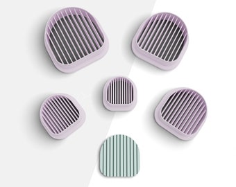 Striped Arch Clay Cutter, Arch Shape Polymer Clay Earring Cutter, 2 Cutter Version, 5 Sizes Included, Digital STL File, No: 934