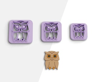 Owl Clay Cutter, Autumn Polymer Clay Cutter, Earring Cutters, 2 Cutter Version, 5 Sizes Included, Digital STL File, No: 626