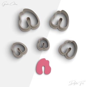 Wavy Arch Clay Cutter, Arch Polymer Clay Earring Cutter, Versie met 2 uitstekers, 5 maten inbegrepen, Digitaal STL-bestand, nr.: 841