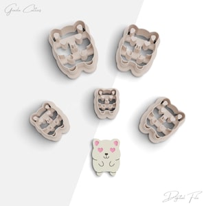 Love Hamster Clay Cutter, Valentine&#39;s Day Polymer Clay Earring Cutters, 2 Cutter Version, 5 Sizes Included, STL File, No: 1222