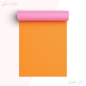 May include: A roll of orange and pink patterned vinyl with a honeycomb design. The vinyl is rolled up and the pink side is visible. The text "Digital File" is written in the bottom right corner.