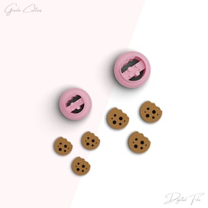 Chocolate Chip Cookie Stud Clay Cutter, Kerst Polymer Clay Cutter, Mini Clay Cutters, 2 maten inbegrepen, Digitaal STL-bestand, Nr: 166