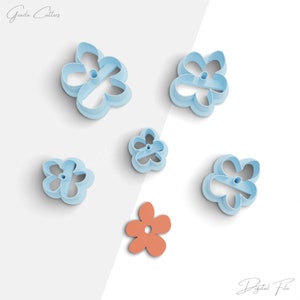 Organische Blumen Donut Clay Cutter, Blumen Polymer Clay Ohrringe Cutter, 2 Cutter Version, 5 Größen enthalten, digitale STL Datei, No: 885