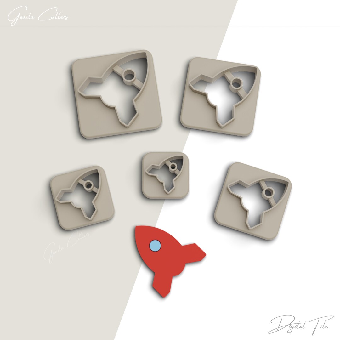 Rocket Clay Cutter, Space Polymer Clay Cutters, Earring Cutters, 2 ...