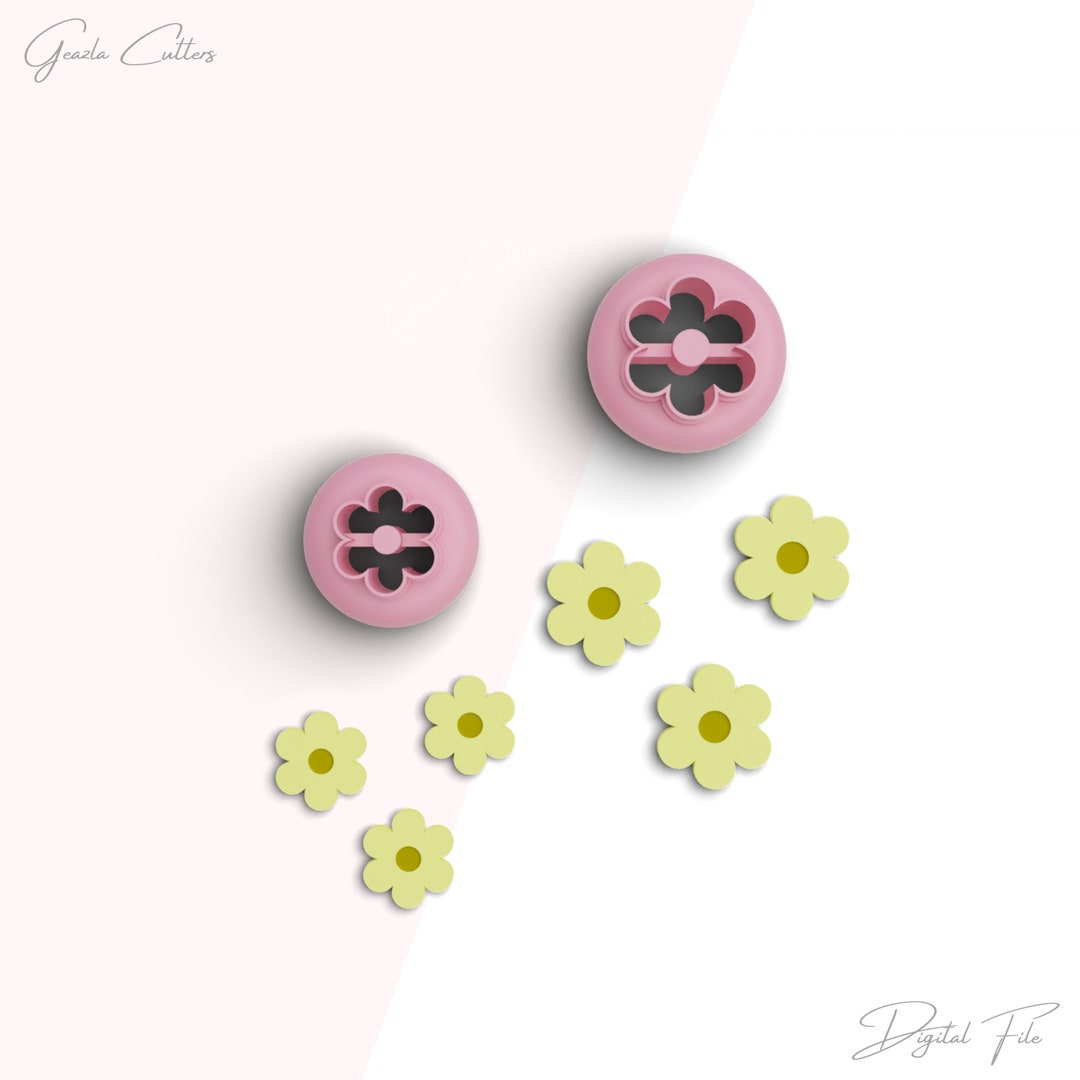 Daisy Thread Cutter Daisy Flower Stud Clay Cutter, Flower Polymer Clay Cutters, Daisy Mini ...