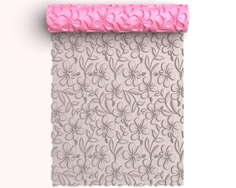 Hibiscus Flowers Texture Roller For Polymer Clay, Leaf Clay Texture Roller, Printable File, Digital STL File, No: 1561