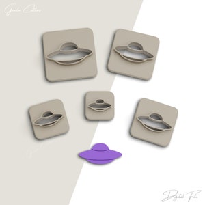 UFO Clay Cutter, Space Polymer Clay Cutters, Earring Cutters, 2 Cutter Version, Sharp Edge, 5 Sizes Included,  Digital STL File, No: 428