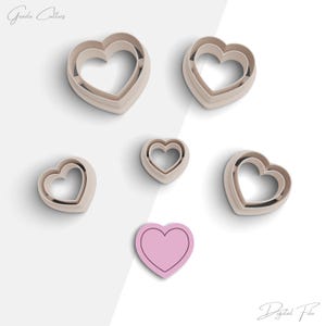 Herz Ausstechform, Valentinstag Ausstechform, Ausstechform für 2 Ausstecher, 5 Größen inklusive, STL-Datei, No: 1211