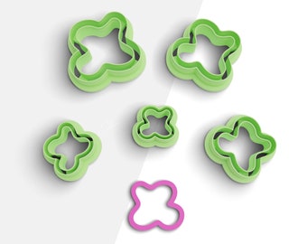 Thin Organic Shape Clay Cutter, Skinny Shape Polymer Clay Earring Cutter, 2 Cutter Version, 5 Sizes Included, Digital STL File, No: 903