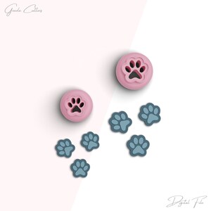 Paw Print Stud Clay Cutter, Animal Polymer Clay Cutter, Mini Earring Cutters, 2 Sizes Included, Digital STL File, No: 277