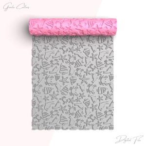 Sealife Texture Roller For Polymer Clay, Ocean Clay Texture Roller, Printable File, Digital STL File, No: 1544