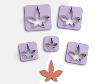 Fall Leaf Clay Cutter, Autumn Polymer Clay Cutter, Earring Cutters, 2 Cutter Version, 5 Sizes Included, Digital STL File, No: 595