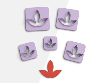 Fall Leaf Clay Cutter, Autumn Polymer Clay Cutter, Earring Cutters, 2 Cutter Version, 5 Sizes Included, Digital STL File, No: 594