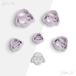 Easter Sheep Clay Cutter, Easter Day Polymer Clay Earring Cutters, 2 Cutter Version, 5 Sizes Included, Digital STL File, No: 1174