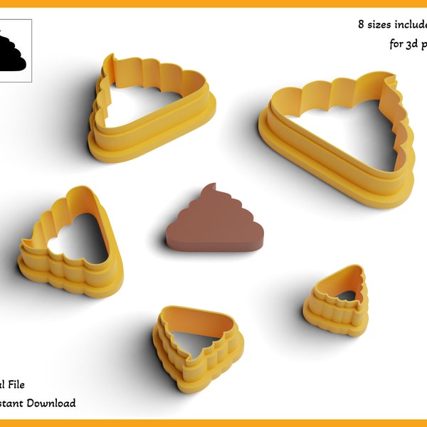 Poop Clay Cutter STL File, Poop Cookie Cutter Stl, Funny Cookie Cutter, Clay Earrings Cutter, Clay Cutter, Micro Clay Cutter, Cookie Cutter