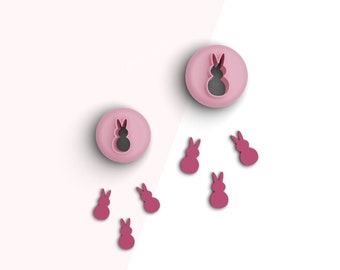 Easter Bunny Stud Clay Cutter, Easter Polymer Clay Cutter, Mini Earring Cutters, 2 Sizes Included, Digital STL File, No: 271