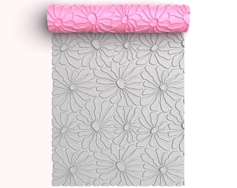 Groovy Flower Texture Roller For Polymer Clay, Flower Clay Texture Roller, Polymer Clay Tool, Printable File, Digital STL File, No: 1510
