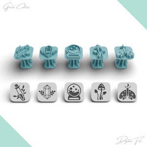 BUNDLE / Magical Stamp Set For Polymer Clay, Mini Clay Stamp Pack, 5 Models, 3 Sizes Included, Digital STL File, No: 1804 Bundle