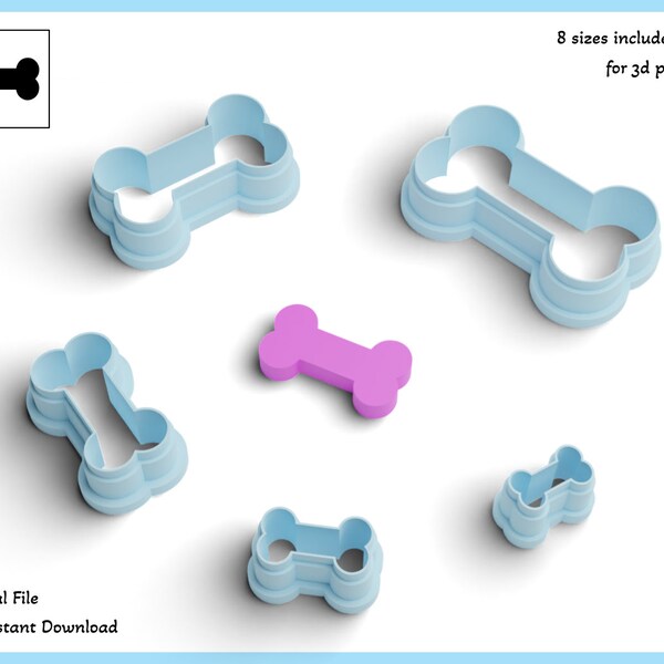 Dog Bone Clay Cutter STL File, Dog Bone Cookie Cutter Stl, Clay Cutter For Earrings, Dog Bone Clay Cutter, Tiny Earring Cutters, 3d printing