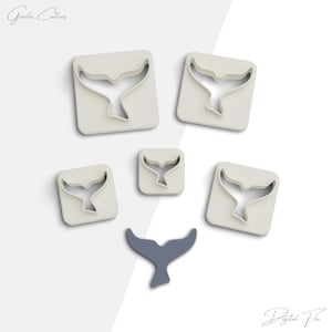 Walflosse Ausstechform, Polymer Clay Cutters, Ohrring Ausstecher, 5 Größen inklusive digitale STL-Datei, No: 458