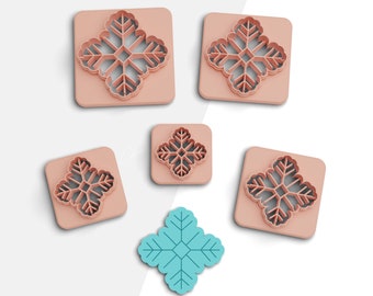 Snowflake Clay Cutter, Christmas Polymer Clay Cutter, Earring Cutters, 2 Cutter Version, 5 Sizes Included, Digital STL File, No: 560