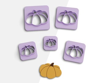 Organic Pumpkin Clay Cutter, Autumn Polymer Clay Cutter, Earring Cutters, 2 Cutter Version, 5 Sizes Included, Digital STL File, No: 625