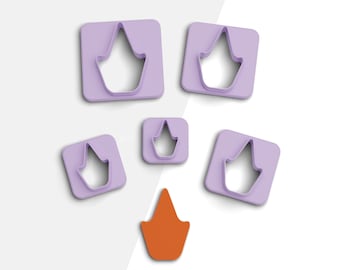 Fall Leaf Clay Cutter, Autumn Polymer Clay Cutter, Earring Cutters, 2 Cutter Version, 5 Sizes Included, Digital STL File, No: 593