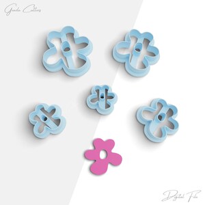 Bio Blumen Donut Ausstechform, Bio Blumen Polymer Clay Ausstechform, 2 Cutter Version, 5 Größen enthalten, Digitale STL-Datei, No: 862