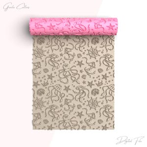 Ocean Treasures Texture Roller For Polymer Clay, Sealife Clay Texture Roller, Printable File, Digital STL File, No: 1547