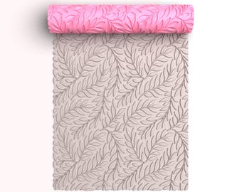 Leaves Texture Roller For Polymer Clay, Floral Clay Texture Rolling Pin, Polymer Clay Tool, Printable, Digital STL File, No: 1481