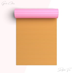 Puede incluir: Un rollo de cartón corrugado naranja con un borde rayado rosa. El cartón está enrollado y el borde es visible. El texto "Archivo digital" está escrito en la esquina inferior derecha de la imagen.