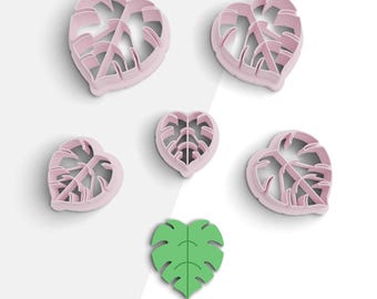 Plant Leaf Clay Cutter, Leaf Polymer Clay Cutters, 2 Cutter Version, 5 Sizes Included, Digital STL File, No: 1126