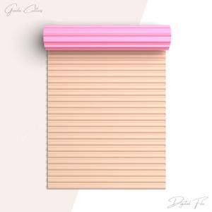May include: A digital file for a pink and peach striped pattern. The pattern is rolled up and the pink part is visible. The text "Digital File" is written in white on a black background in the bottom right corner of the image.