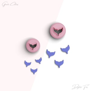 Walflosse Ausstechform, Sommer Mini Polymer Clay Ausstecher, Meereswelten Ohrring Ausstecher, 2 Größen inklusive, digitale STL-Datei, No: 369