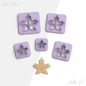 Fall Leaf Clay Cutter, Autumn Polymer Clay Cutter, Earring Cutters, 2 Cutter Version, 5 Sizes Included, Digital STL File, No: 596