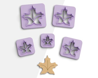Fall Leaf Clay Cutter, Autumn Polymer Clay Cutter, Earring Cutters, 2 Cutter Version, 5 Sizes Included, Digital STL File, No: 596