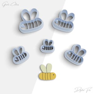 Easter Bee Clay Cutter, Easter Day Polymer Clay Earring Cutters, 2 Cutter Version, 5 Sizes Included, Digital STL File, No: 1178