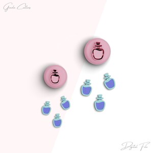 Halloween Potion Stud Clay Cutter, Halloween Polymer Clay Cutters, Pot Mini Earrings Cutter, 2 Sizes Included, Digital STL File, No: 319