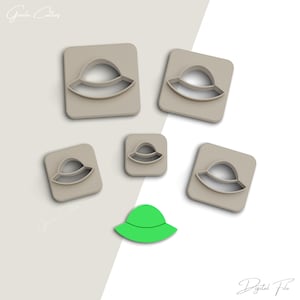 UFO Clay Cutter, Space Polymer Clay Cutters, Earring Cutters, 2 Cutter Version, Sharp Edge, 5 Sizes Included,  Digital STL File, No: 427