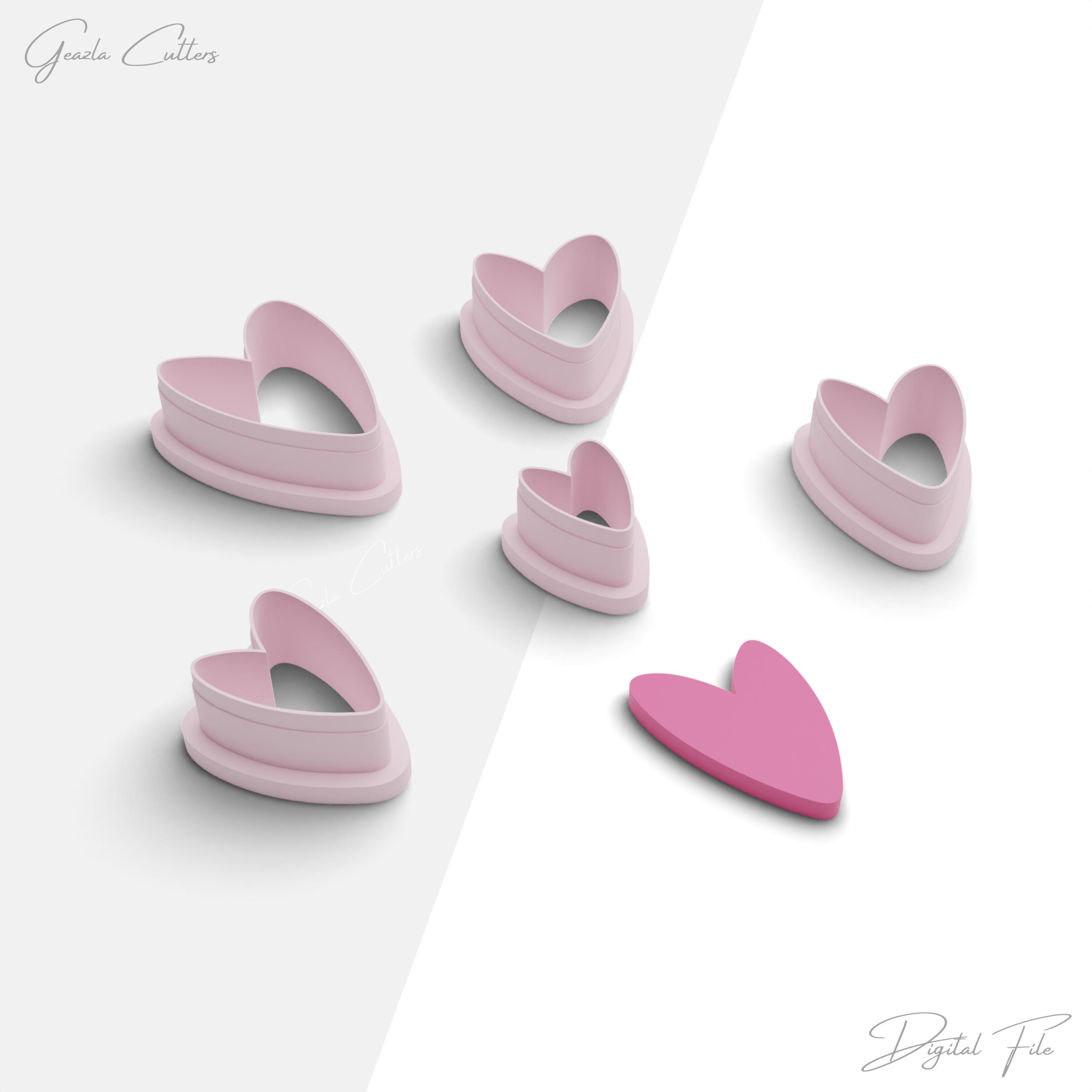 和洋裁材料 Asimetric Heart / GeazlaCutters Asimetric Heart Clay Cutter, Valentine's Day Polymer Clay Earring