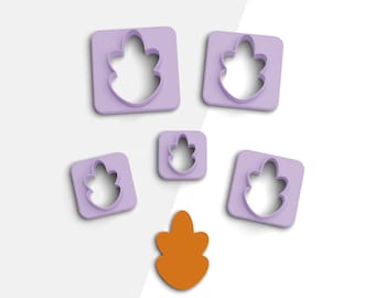 Fall Leaf Clay Cutter, Autumn Polymer Clay Cutter, Earring Cutters, 2 Cutter Version, 5 Sizes Included, Digital STL File, No: 591