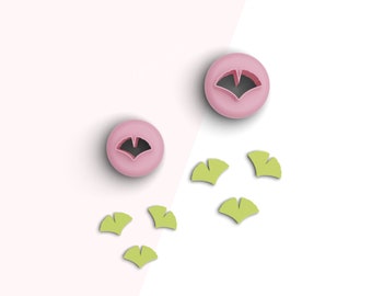 Ginkgo Leaf Stud Clay Cutter, Ginkgo Polymer Clay Cutter, Mini Earring Cutters, 2 Sizes Included, Digital STL File, No: 245