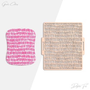 May include: Two craft paper die cuts. One is a pink and white patterned shape, the other is a beige rectangular shape with a vertical line pattern. The words "Grazia Cutters" and "Digital File" are in the image.