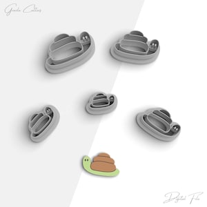 Snail Clay Cutter, Spring Polymer Clay Cutters, 2 Cutter Version, 5 Sizes Included, Digital STL File, No: 1090